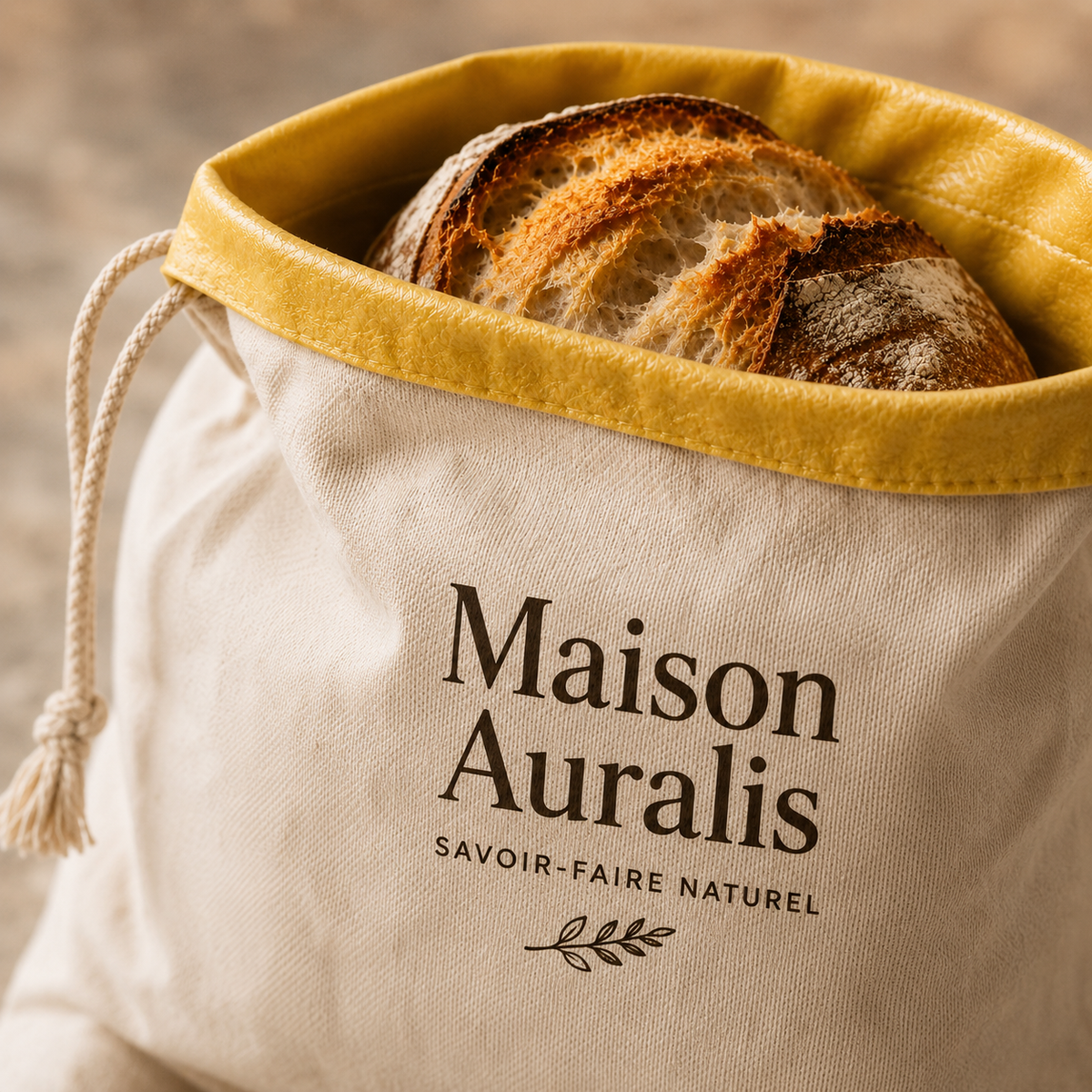 Sac à Pain en Cire d'Abeille Maison Auralis — Format 30 x 40 cm